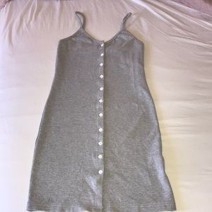 Mini gray button up dress